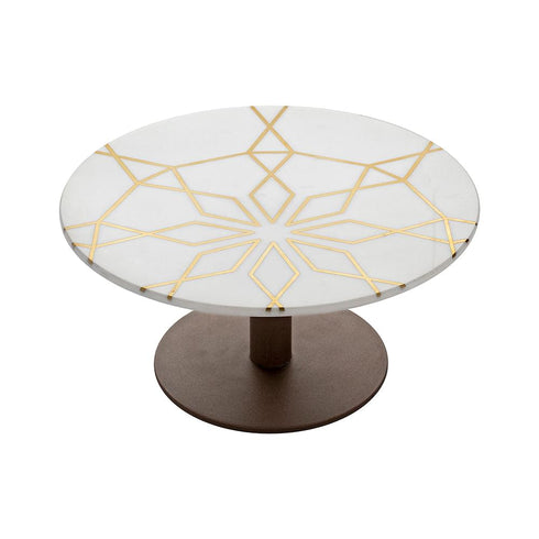 Cake Stand with Geometria Brass Inlay